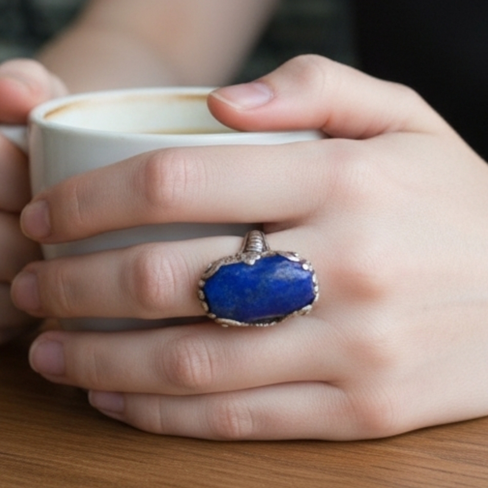 ✨️Lapis Lazuli Sterling Silver Filigree MCM Gorgeus Ring Size 6.25-6.5!